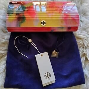 NWT Authentic Tory Burch Rayna Resin Clutch